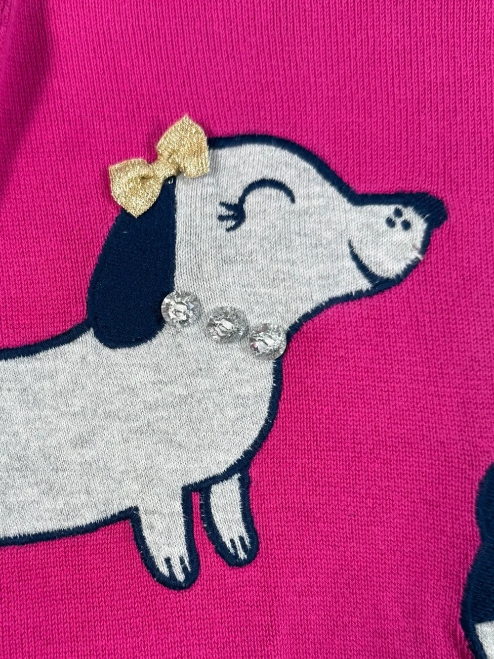 GYMBOREE Toddler Girls' Pink Dachshund Applique Long Sleeve Sweater Dress 18-24M
